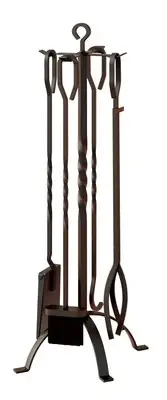 Fire Beauty 5 Pieces Fireplace Tools Set Wrought Iron Indoor Outdoor Fire Place