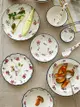 藍蓮花創意陶瓷碗湯盤深盤家用米飯碗面碗湯碗菜盤魚盤平盤沙拉碗
