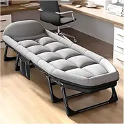 Folding Camping Cot for Adults w/Cushion and Pillow Portable Tent Folding Cot Heavy Duty Folding Bed for Sleeping and Outdoor Recreation