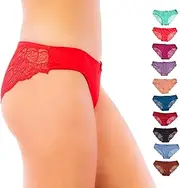 [Pretty Sweet Basics Pretty Sweet Intimates] Pretty Sweet Basics Women’s Laser Cut Bikini Cheeky Hipster Panties, Pack of 10