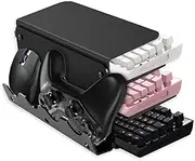 XASMA Acrylic Keyboard Mouse Storage Rack, 3-Tier Keyboard Display Stand,Acrylic Frame Holder Stand, Gaming Keyboard Plate Holder Keyboard Mouse Handle Desktop Storage Rack (Acrylic Black)