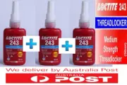 3 x LOCTITE® 243 50ml Medium Strength Threadlocker 24350 Industrial Super Glue