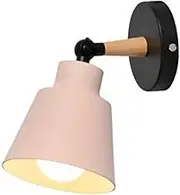 Wall Light fixtures Nordic Wall Sconce Lamps Macaron Edison Copper lamp Holder Aisle Lights Corridor Lamp Bedside Reading Light E27(Bulb not Included) (Pink)