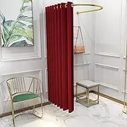 Fitting Room, U-Dressing Room Clothing Store Fitting Room Boutiques Cloakroom Suitable for Shopping Malls, Clothing Stores, Office Use (Color : Claret, Size : 80x80cm)