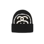 STUSSY BIG LINK CUFF BEANIE NATURAL 毛帽 黑