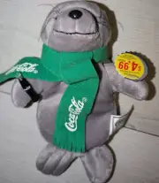 Coca Cola Plush Seal 1998 W/ Green Scarf Coke Bottle with Tags
