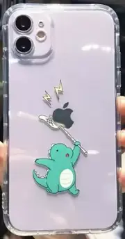 Cute Cartoon Dinosaur Clear iPhone 12/11/XR/XS/X/8/7 Phone Case Cover