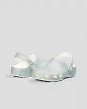 [Crocs] Crocs Girls' Kids' Classic Glitter Clogs Shoes in White 0 White