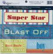 Inque Board OUT OF THIS WORLD Chipboard Titles - 2 Sheets - BNIP