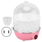 (US Plug 110V 2 Layers Pink)Home Egg Cooker 350W 2 Layers 14Pcs Eggs A Time US