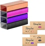 NatSumeBasics Colorful #10 Staples Colored Staple for Mini Stapler, 4000 Metallic No. 10 Staples, Smaller Than Standard Staple (Assorted)
