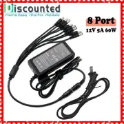 DVR 8 Split Power Cable +DC 12V 5A Power Supply Adapter for CCTV Security Camera