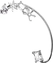 [Anneome] Zircon Snowflake Ear Cuff Earrings Women's Clip On Jewelry Elegant and Sturdy Design