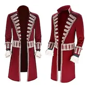 Captain Hook Coat Rococo Medieval Movie Cosplay for Men's Adults' Masquerade Party