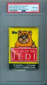 1983 Topps STAR WARS Return of the Jedi EWOK Unopened Wax Pack #1 PSA 8