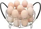 Multipurpose Stackable Egg Steamer Rack Trivet with Heat Resistant Silicone Hand