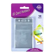 10 Vertical Plastic ID Card Holder Pouch Clear PVC Lanyard Work Badge Lock