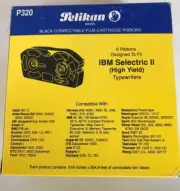 P320 QTY 6 Z320 Pelikan Selectric II Correctable Typewriter Cartridge Ribbon