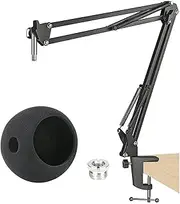 Blue Snowball Boom Arm, Adjustable Microphone Stand with Pop Filter, Suspension Boom Scissor Arm Stand for Blue Snowball, Heavy Duty Mic Stand Max Load 1KG by YOUSHARES