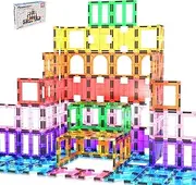 PicassoTiles PT42 Designer Artistry Kit 42pcs Set Magnet Building Tiles Clear Color Magnetic 3D Building Block - Creativity Beyond Imagination! Educational, Inspirational, Conventional, Recreational