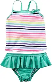 [Carter's] Baby Girl's Striped Ruffle Tankini Set
