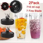 AU 2pcs Replacement Parts 710ml 24OZ Cup & 7 Fin Blade for Nutri Ninja Auto-iQ