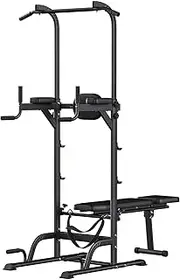 Tneukoom Adjustable Multi-Functional Pull Up Station - Heavy-Duty Iron Construction with 11 Positions for Total Body Strength Training at Home