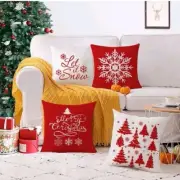 Set Of 4 Christmas Decorative Throw Pillow Covers ONLY 18"x18" NEW Holiday E2