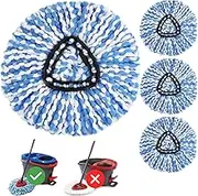 Kimmkco 4 Pack Spin Mop Head Replacement for O Cedar Spinning EasyWring RinseClean Mop, Mop Replace Head for Only 2-Tank System Bucket, Microfiber, Machine Washable (Blue)