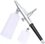 BEBEMOKO Silver Airbrush Tool with Nozzle for Nail Art Cake Decorating and Hobbies Refills and Cleaning for Fine Art and Temporary