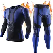 [MeetHoo] Men’s Thermal Underwear Set, Compression Base Layer Sports Long Johns Fleece Lined Winter Gear Running Skiing