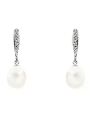 [Pure Elements] Brilliant Hook Earrings in Pearl Silver