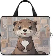 Laptop Case Sleeve Shockproof Computer Carrying Bag Cartoon Cute Otter Laptop Bag Tote Lightweight Notebook Case Cover Traveling Briefcase Handle Bags for Travel Business 17inch, Cartoon Cute Otter