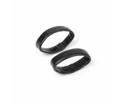 Pair of Leather Watch Strap Band Keepers Loops Compatible with the Wahoo ELEMNT RIVAL - Black