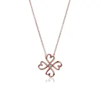 在飛比找Yahoo奇摩購物中心優惠-二手品 Tiffany&Co. 愛情幸運心鑲鑽石18K玫瑰金