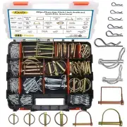 202PCS Hitch Pins Clip Pins, Linch and PTO Pins for Trailers Tractors Trucks