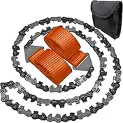 Pocket Chainsaw - 36 Inch Manual Hand Chain Saw - Pocket Saw with 48 Bidirectional Teeth - Camping Saw Survival Saw For Fast Easy Cutting - Wire Saw - Rope Saw - Cable Saw - Backpacking Gear Camp Saw