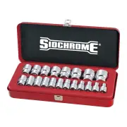 Sidchrome SCMT14214 - Socket Set - 1/2" Drive 20 Piece Metric