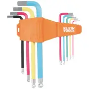 Klein Tools CBLS9M Powder Coated Long Ball-End Hex Key Set, Metric, 9-Piece