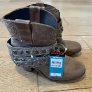 Corral Circle G Studded Strap Ankle Boots Women's 7 NWT