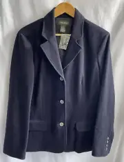 EDDIE BAUER Agora Rabbit & Wool Jacket 3 Button Lined Black Size XL NWT