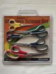 5 Piece Scissors Set Assorted Colors School Office Use Sold Wholesale per Pack
