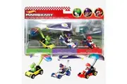 Hot Wheels Mario Kart 3-Pack Diecast Cars Mario Yoshi Waluigi Gliders