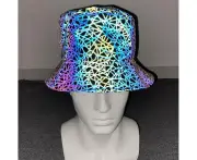 Unisex Fashion Reflective fisherman hat Hologram Climbing Bucket Hat Waterproof Fisherman Cap Travel