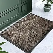 Yimobra Front Door Mat Outdoor Indoor, 29.5x17 All-Season Waterproof Welcome Mat, All-Weather Outside Entrance Mat, Non-Slip Patio Porch Doormat, Low Profile, Fade Resistant, Brown