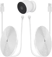 2 Pack 20ft/6m Power Cord for Google Nest Cam (Battery) Only,Replacement Cable,Weatherproof Outdoor,Flat Charging Cable for Nest Camera(Battery)-White