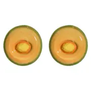 2x Rockmelon Ceramic 24cm Dip Plate Snack/Salad Serving Dish Tabletop Home Decor