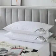 ® Goose Feather down Pillows King Size Set of 2, Soft Fluffy Luxury Hotel Collec