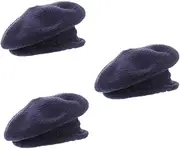[BESPORTBLE] 3pcs Knitted Bow Beret French Beret for Girls Pumpkin Army Hat for Women Soft Comfortable Polyester Cotton Wide Brim Outdoor Korean Style