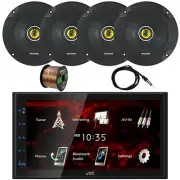 JVC 6.8" Touchscreen Bluetooth Car Radio, 4x 6.5" 300W Speakers, Antenna, Wire
